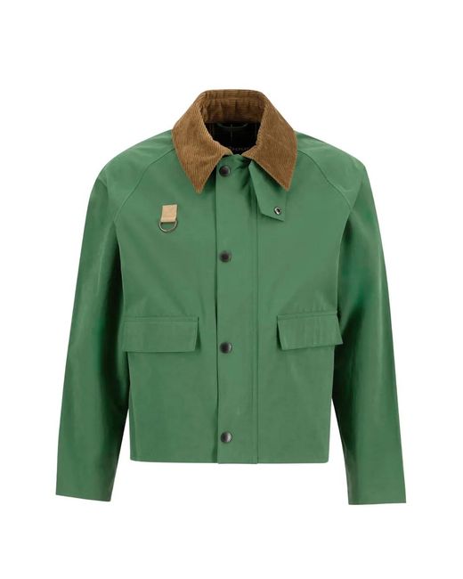 Barbour Green Spey Corduroy-Collar Pocket Jacket for men
