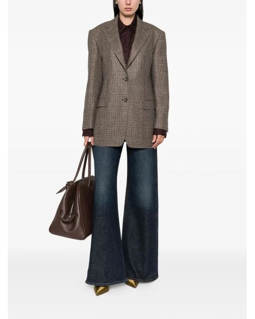 Tagliatore Brown Checked Blazer