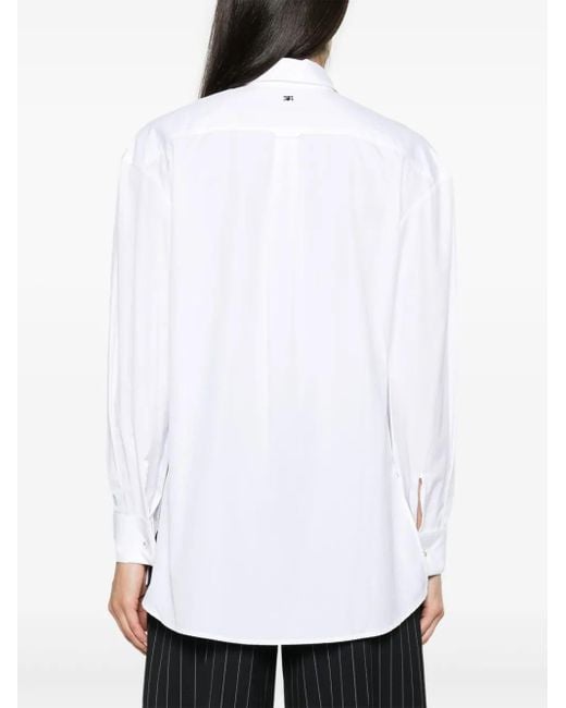 Sonia Rykiel White Crystal-Buttons Poplin Shirt