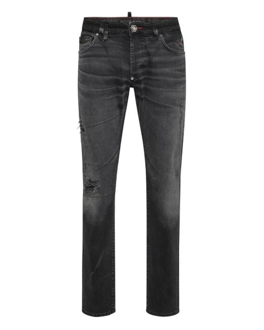 Philipp Plein Gray Straight Supreme Cut Jeans Hexagon for men