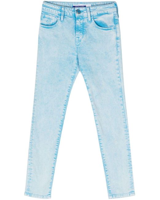 Jacob Cohen Blue Mid-rise Skinny-leg Cropped Jeans