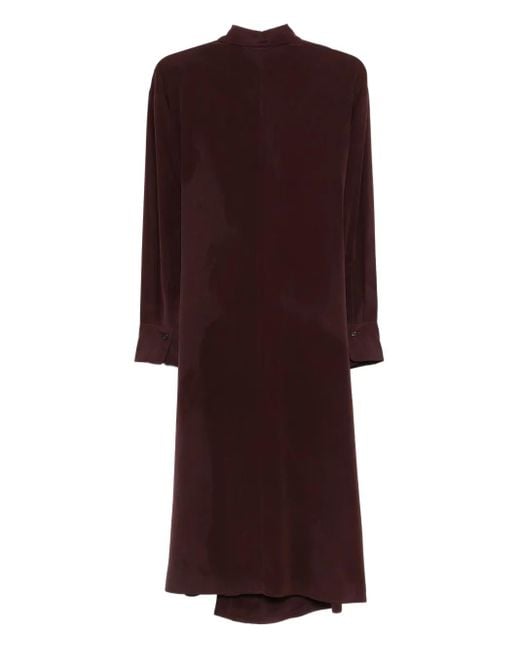 Alysi Purple Silk Shirt Dress