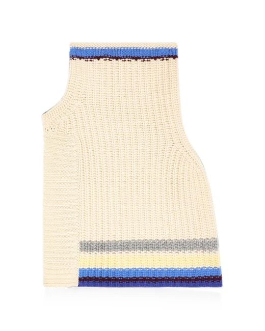 Dries Van Noten White Wool Shawl Collar