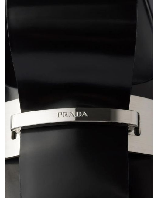 Prada Black 35Mm Brushed-Leather Pumps