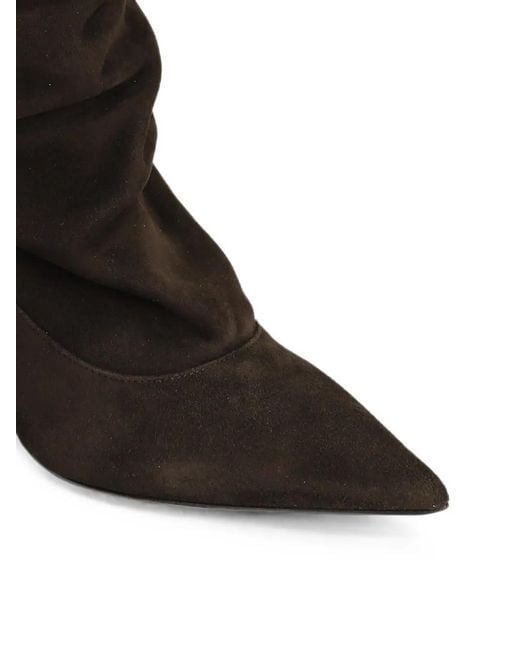 The Seller Black Pointed-Toe Suede Ankle Boots