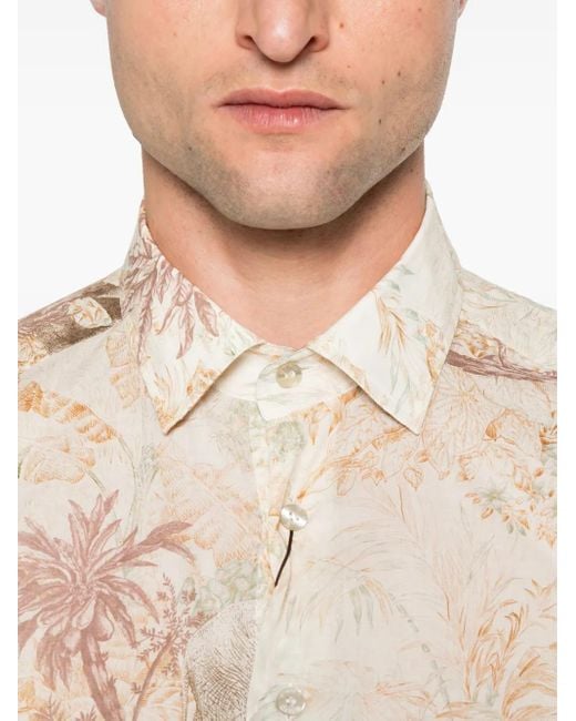 Etro Overhemd Met Bloemenprint in het Natural voor heren
