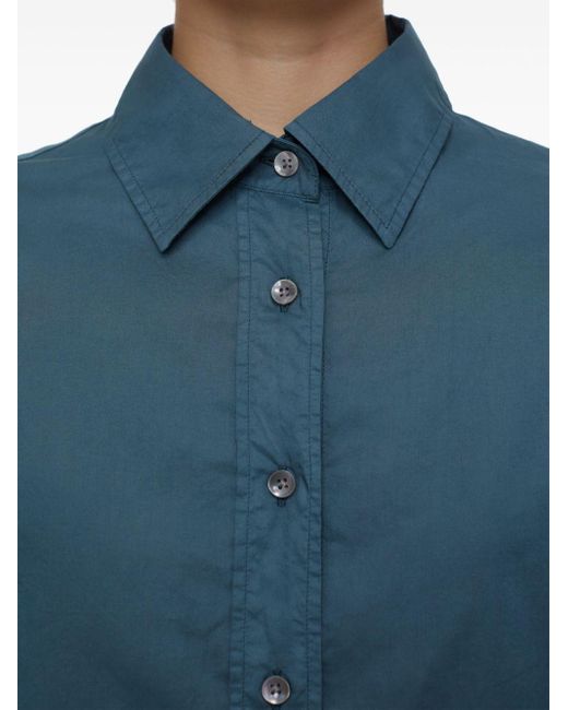Closed Blue Logo-embroidered Cotton Shirt