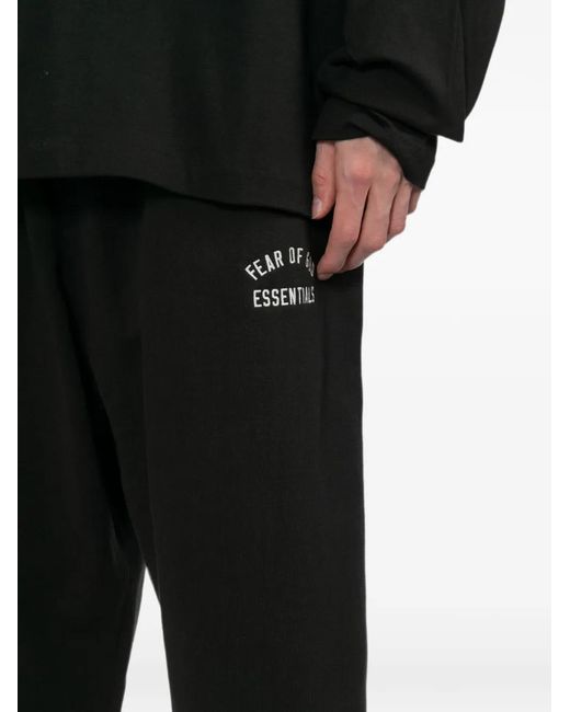 Essentials Black Varsity Flare Track Pants for men