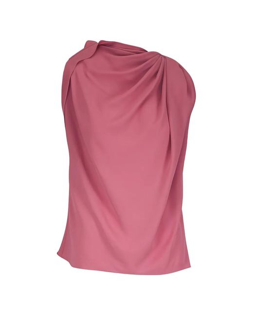 Michael Kors Pink Draped Sleeveless Blouse