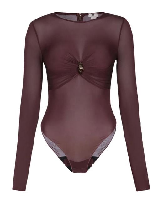 Embellished-Detail Body di Elisabetta Franchi in Purple