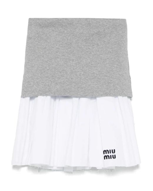 Falda a capas Miu Miu de color Gray