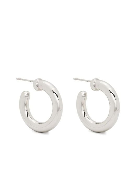 Chloé White Medium Chunky Hoop Earrings