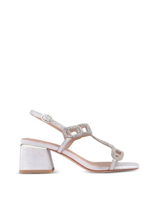 Alma En Pena. White Crystal-Embellished Heeled Sandals