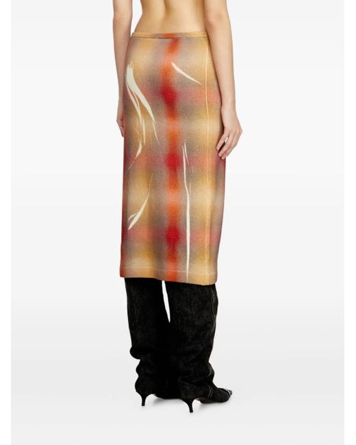 DIESEL Orange Midi M-Cherie-A Skirt
