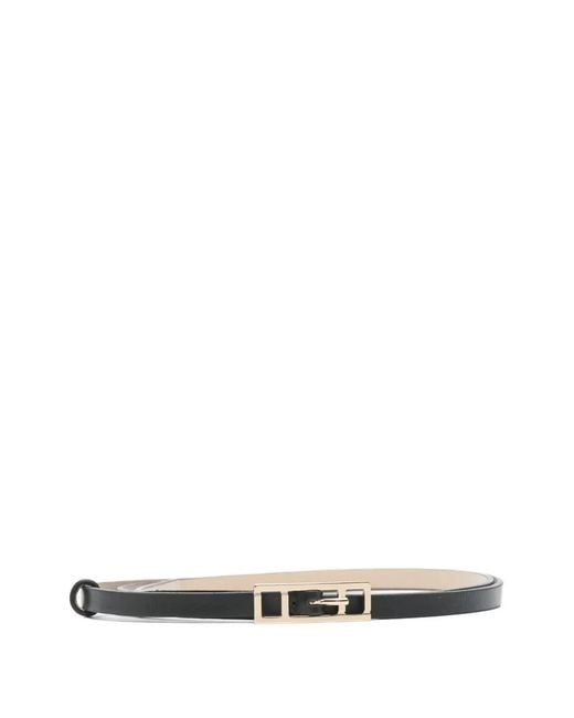 Fabiana Filippi White Rectangular-Buckle Leather Belt