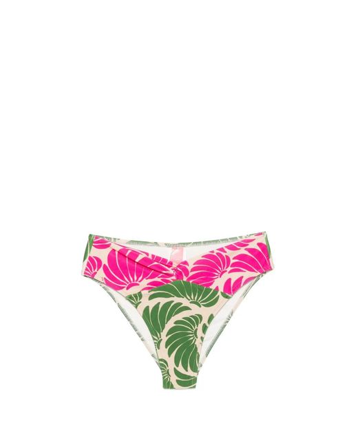 Farm Rio Pink High-Waist Floral-Print Bikini Bottom