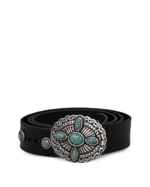 Orciani Black Embellished Leather Belt
