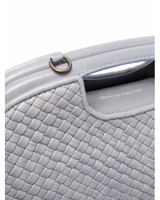 Officine Creative Gray Class 48 Woven Leather Bag