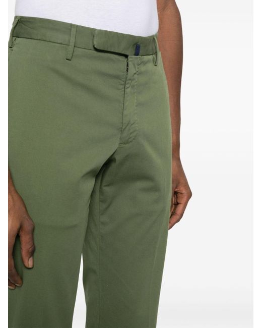 Incotex Green Pressed-crease Trousers for men
