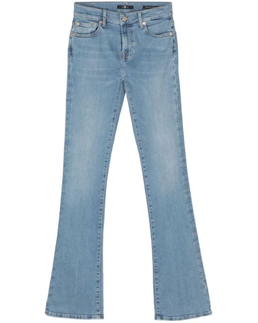 7 For All Mankind Blue Slim Illusion Bootcut Cotton Jeans