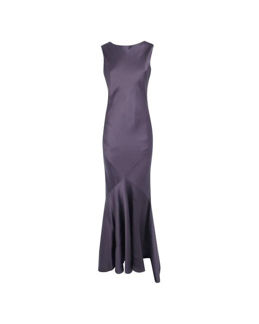 Max Mara Purple Scoop-Back Maxi Dress