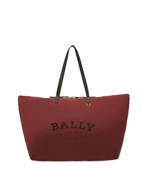 Bally Red Foldable Tote Bag