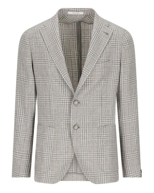 Tagliatore Checked buttoned blazer in Gray für Herren