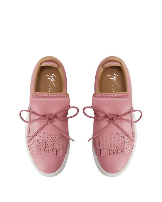 Giuseppe Zanotti Pink Gz-94 Perforated Leather Sneakers