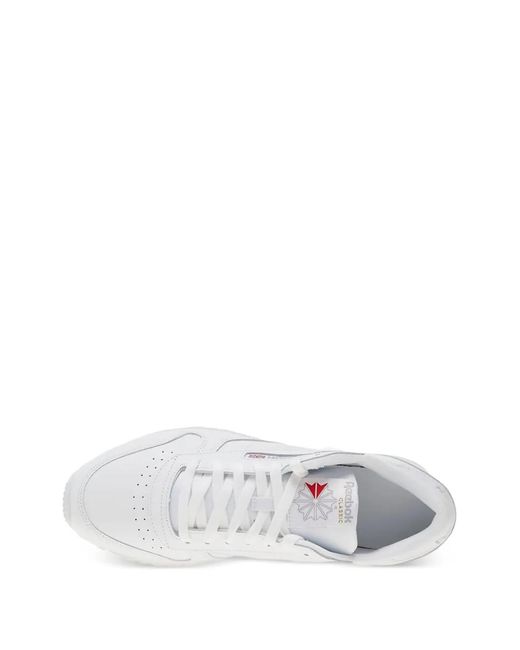 Reebok White Lace-Up Leather Sneakers