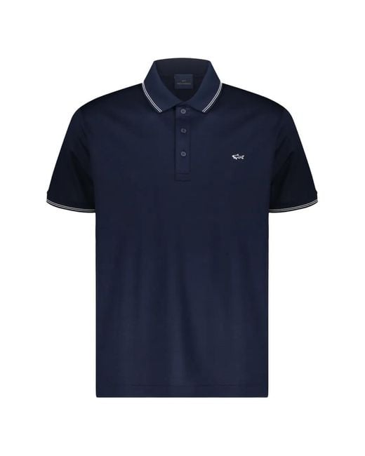 Paul & Shark Blue Embroidered-Logo Polo Shirt for men