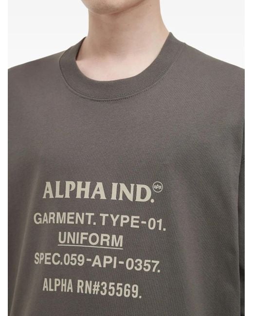 メンズ Alpha Industries グラフィック Tシャツ Gray