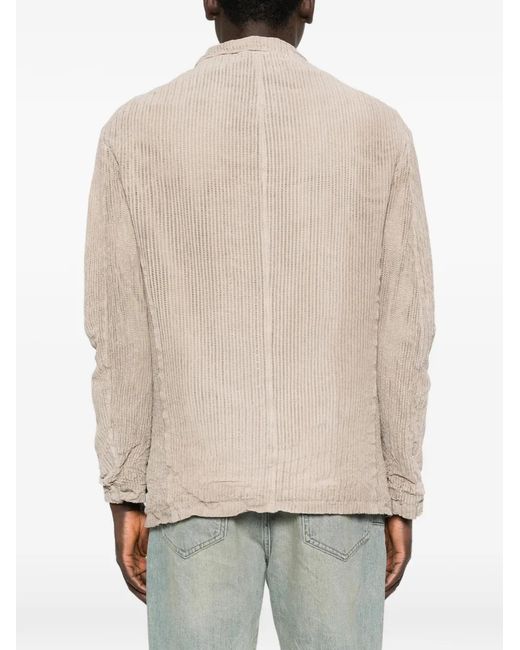 Giorgio Brato Natural Pocketed Textured Leather Jacket for men