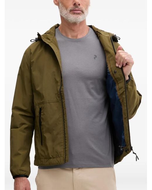 Napapijri Green Logo-Patch Hooded Jacket for men