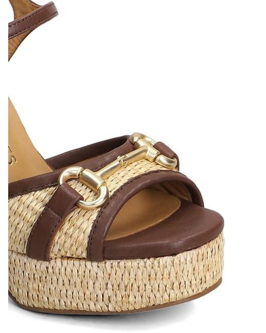 Pedro Miralles Metallic Horsebit Platform Sandals