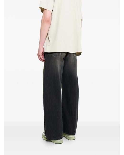 Ssstein Gray Deformation Wide-Leg Jeans for men