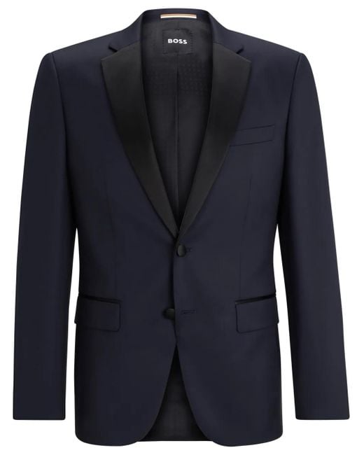 Boss Blue Slim-Fit Tuxedo Jacket for men