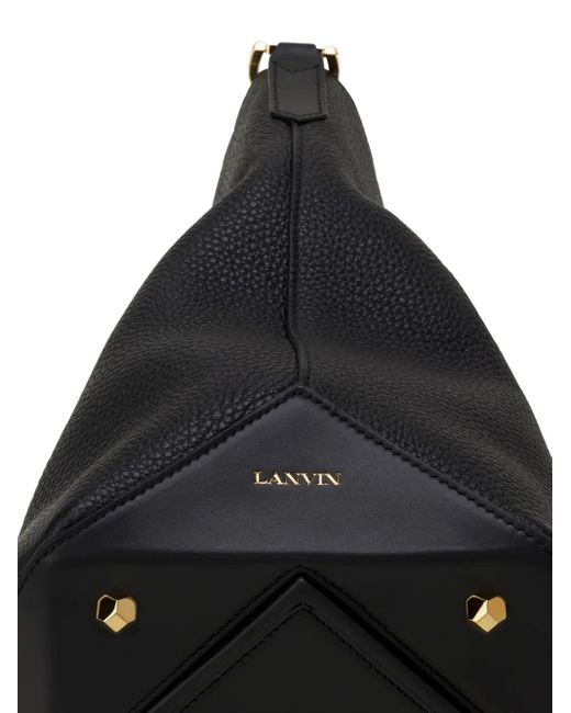 Lanvin Black Geometric-Detail Bucket Bag