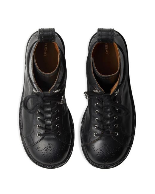 Versace Black Billy Leather Boots for men