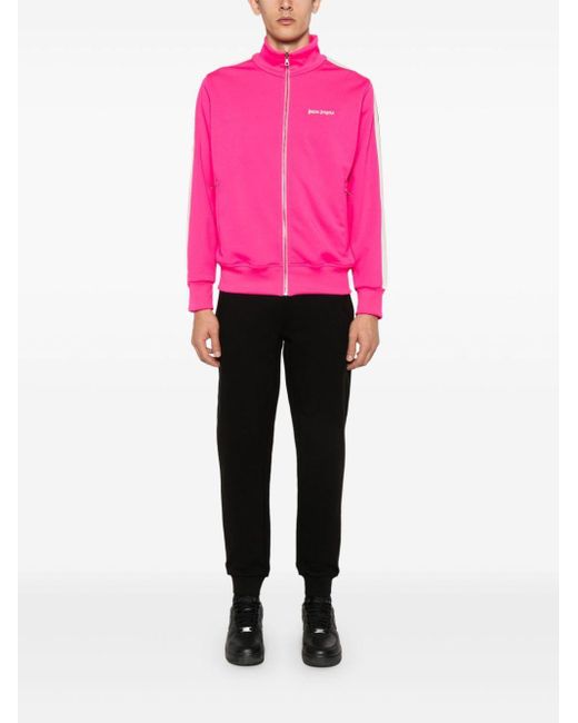 Palm Angels Pink Logo-embroidered Track Jacket for men