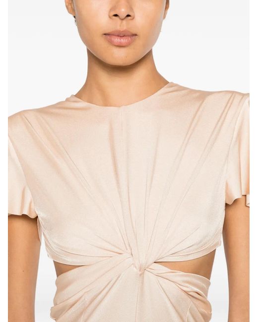 Philosophy Di Lorenzo Serafini White Cut-Out Twist-Detail Dress