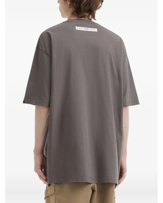 Alpha Industries Gray Skull Graphic T-Shirt for men