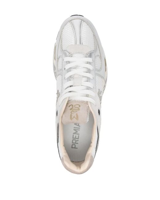 Premiata White Flat Shoes