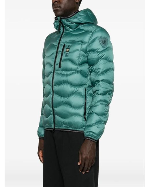 Blauer Green Quilted Hooded Jacket for men