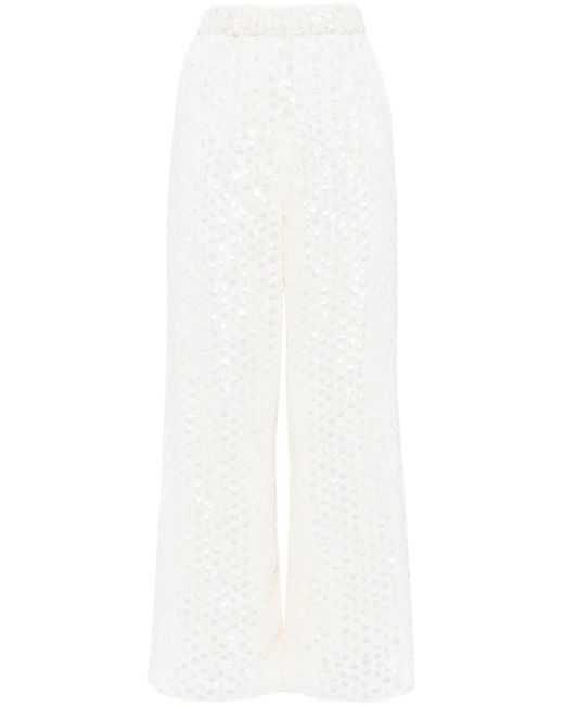 Pantalon Raindrop À Sequins Needle & Thread en coloris White