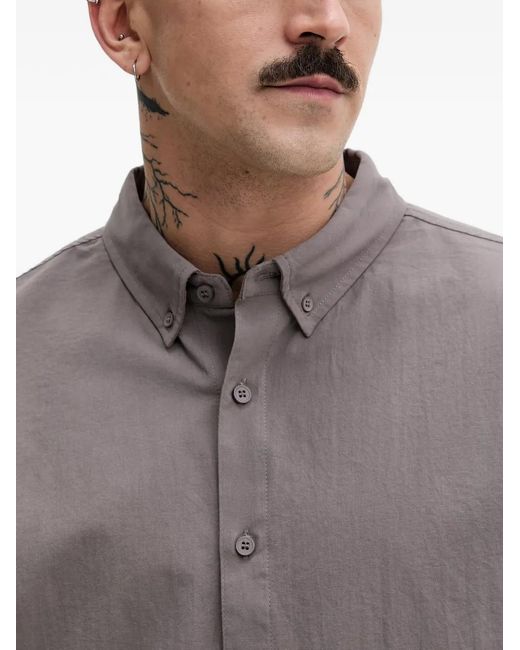 Hurley Gray Button-Down Short-Sleeve Shirt for men