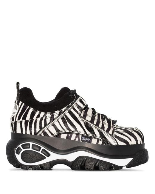 Buffalo Black Zebra Print Flatform Sneakers