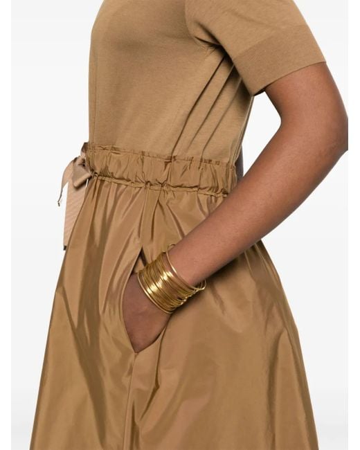 Robe Mi-Longue À Taille À Lien De Resserrage Herno en coloris Natural