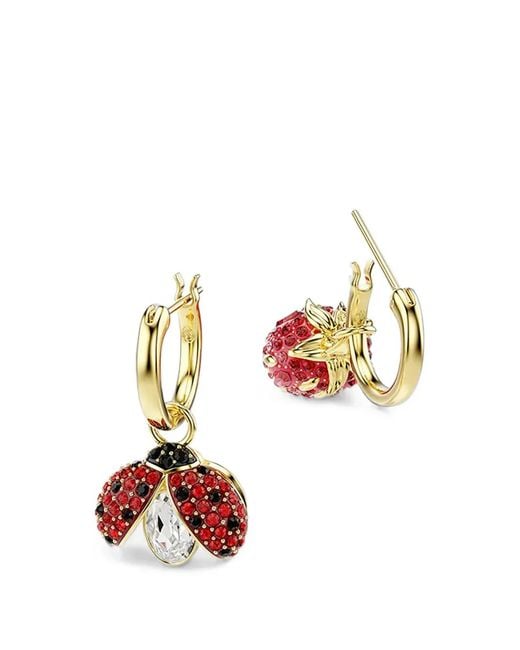 Swarovski Green Idyllia Crystal-Embellished Mismatched Earrings Set (Set Of Three)