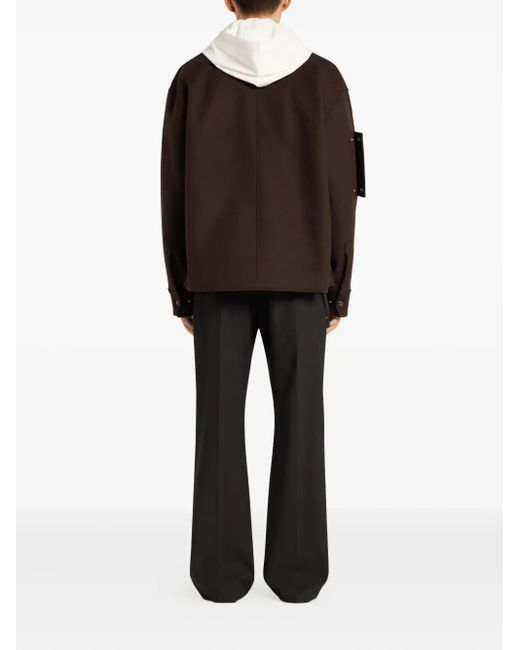 Courreges Brown Snap-Button Shirt Jacket for men