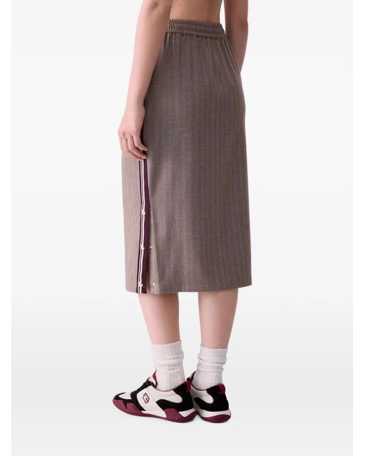 Liu Jo Natural Midi Skirt With Side Tape